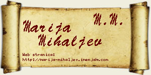 Marija Mihaljev vizit kartica